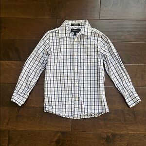 Nordstrom Blue and White Collar Button Down Shirt, size 7 boys